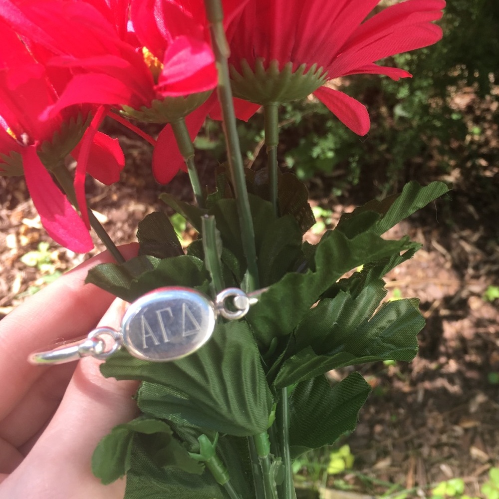 Alpha Gamma Delta Sterling Silver Clasp Bangle